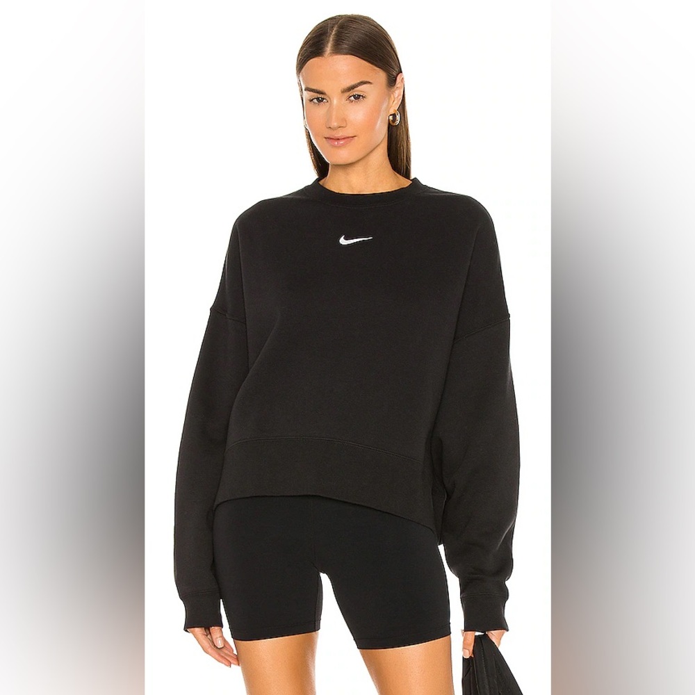 Nike NSW Fleece Sweatshirt in Black, Size Small